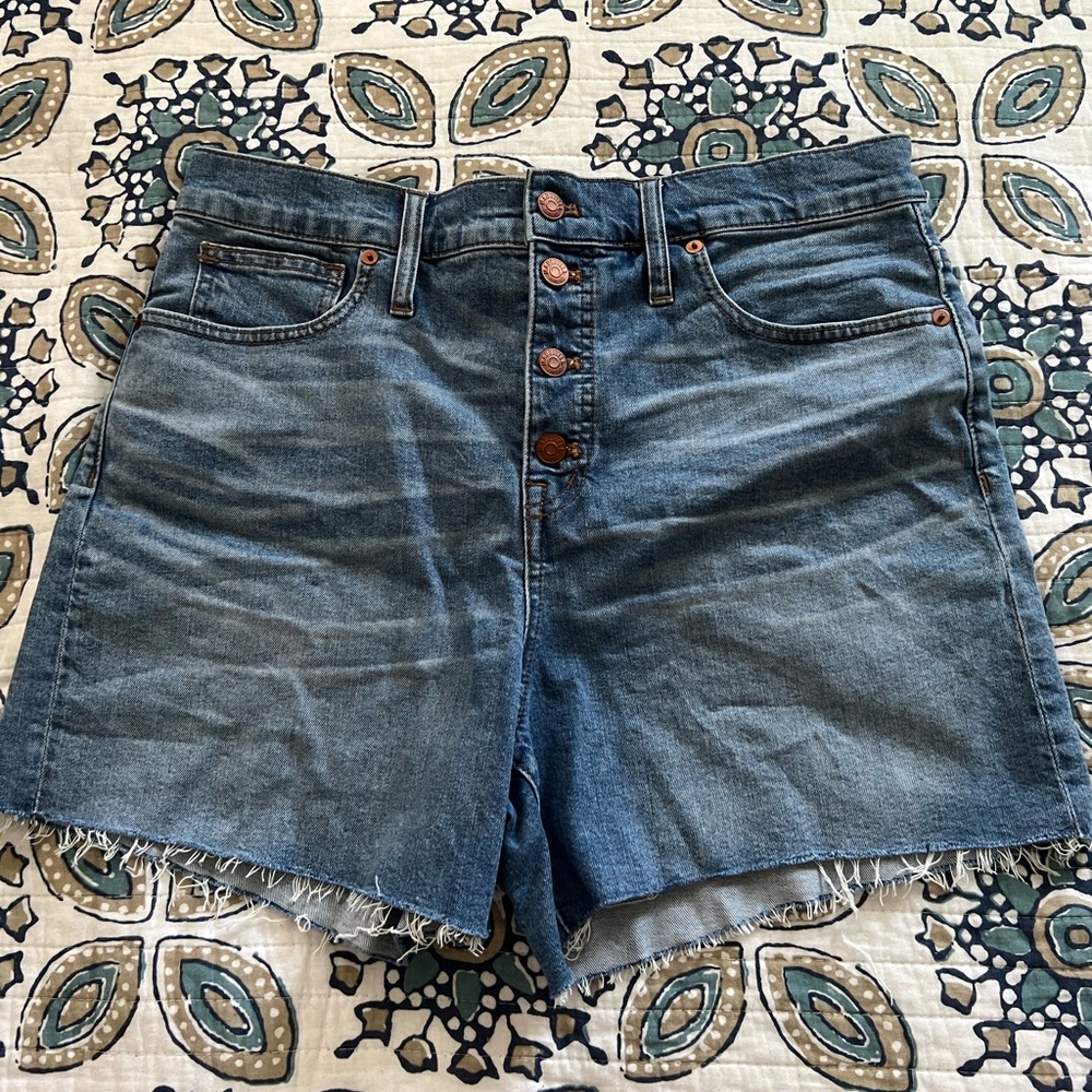 Madewell Denim High Waist Button Shorts